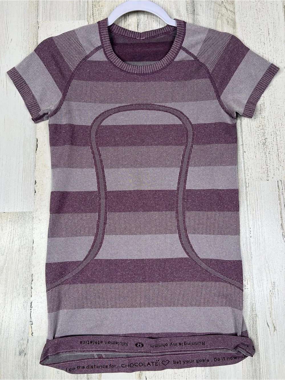 lululemon athletica Purple Striped Short-Sleeve Tee